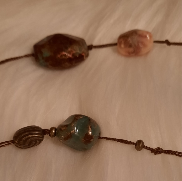 Boho bead xtra long necklace and matching earrings GUC - Picture 10 of 13